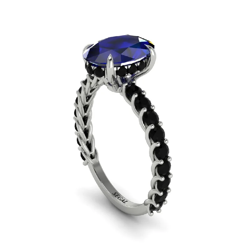 Oval-Cut Halo Sapphire Timeless Elegance Engagement Ring - Kelsey No. 45