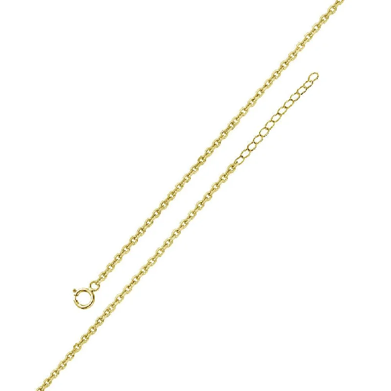 Gold Plated 925 Sterling Silver Adjustable Extension Chain 1.25mm - S030GP-SPRING