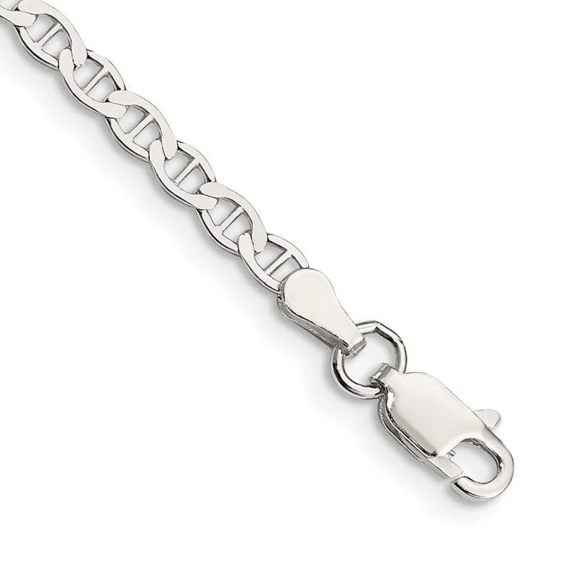 Sterling Silver 3.1mm Flat Anchor Chain Bracelet