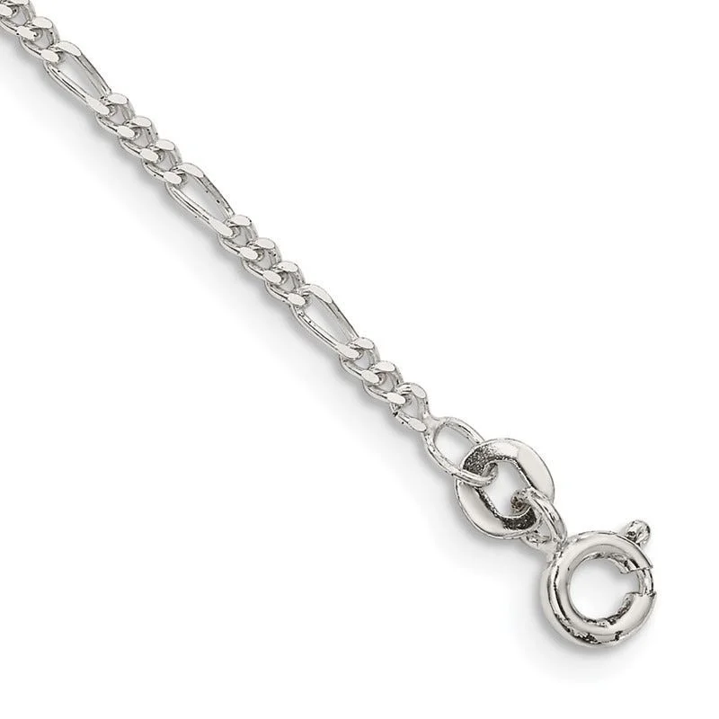 Sterling Silver 1.75mm Figaro Chain Bracelet