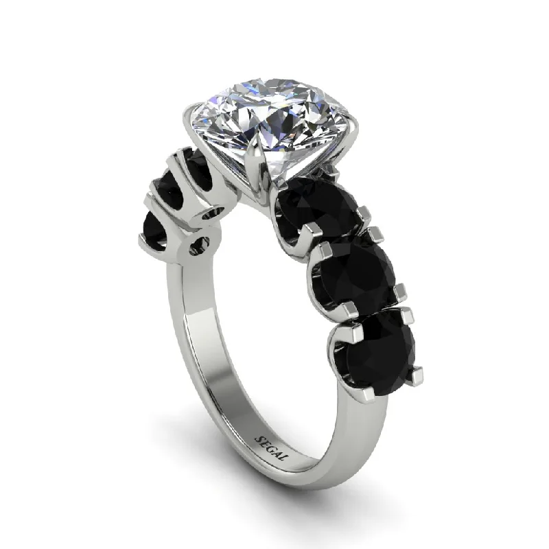 Round Cut Diamond Cathedral Engagement Ring - Tatum No. 33