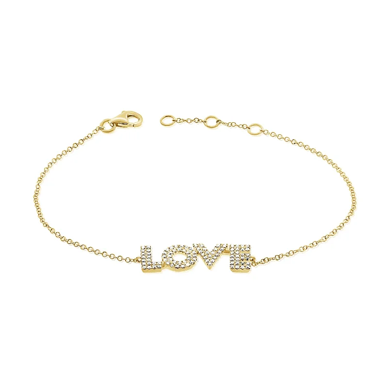 14K Gold Diamond "LOVE" Bracelet