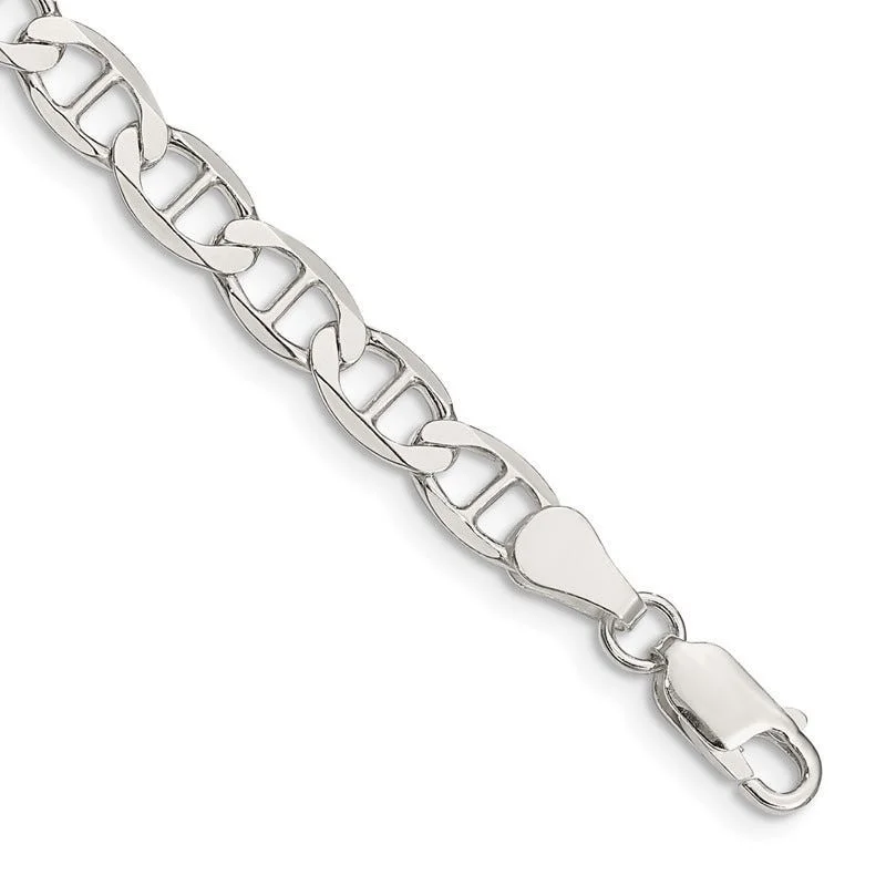 Sterling Silver 5.7mm Flat Anchor Chain Bracelet