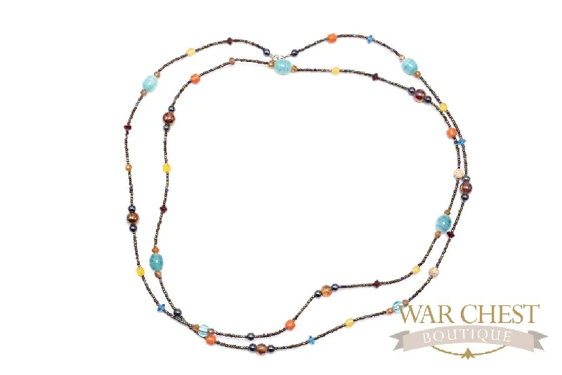 Iridescent Glass Bead Necklace