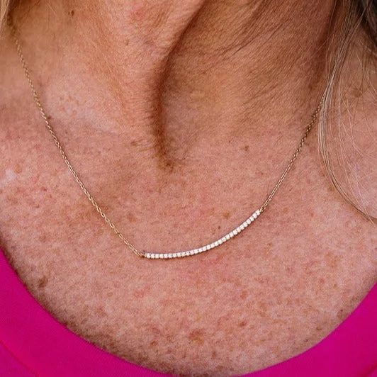 Barre Like Simple Curved Bar Necklace