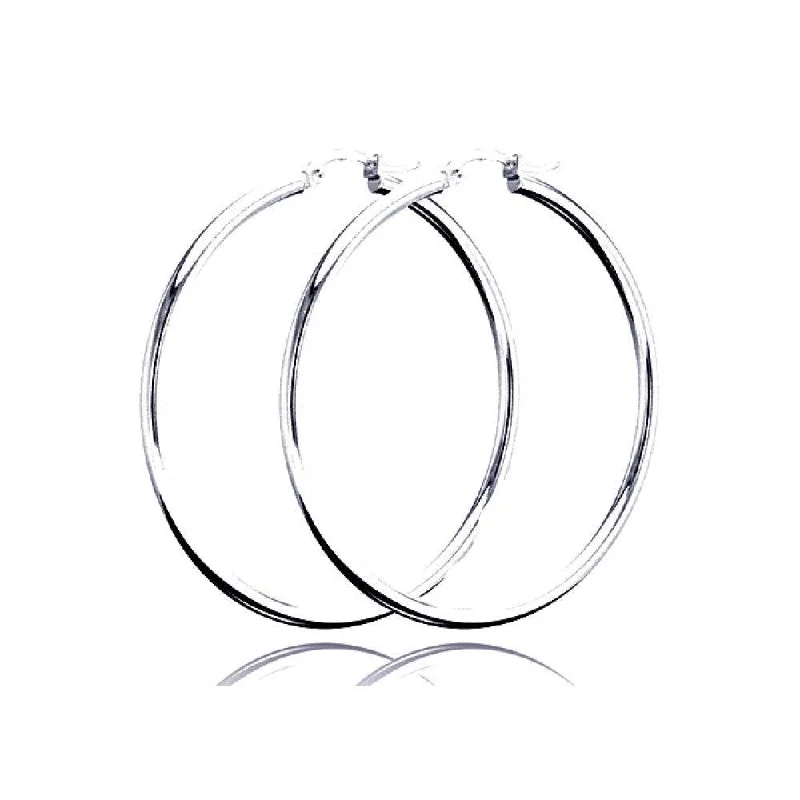 Silver 925 Plain Hoop Earring 2mm - HP02-2