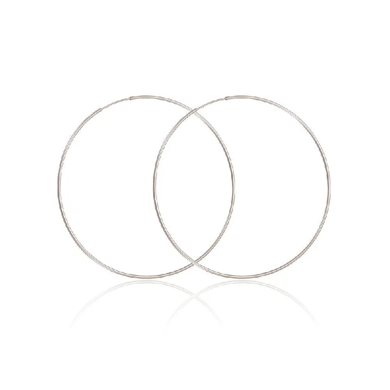 Silver 925 High Polished Endless Hoop Earrings 1.5mm - HP06-1.5