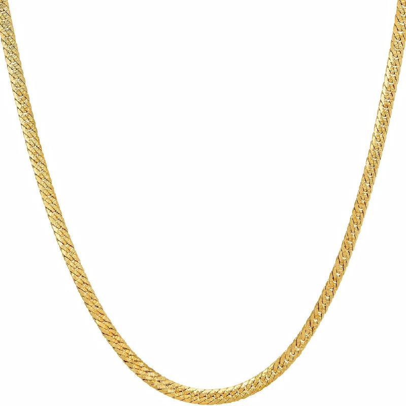 Crushed Herringbone Chain Necklace