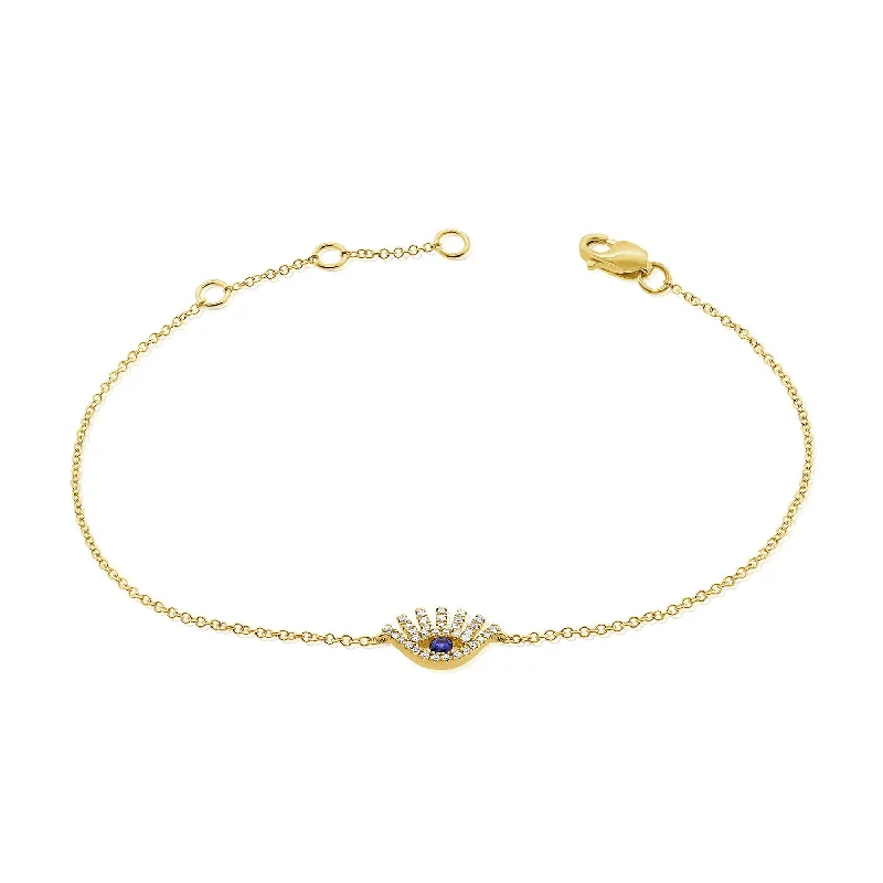 14K Evil Eye & Hamsa Chain Bracelet