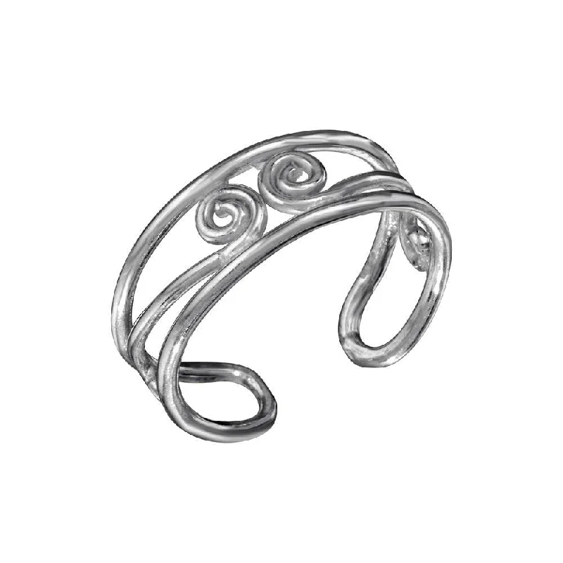 Silver 925 S Curl Adjustable Toe Ring - TR256-A