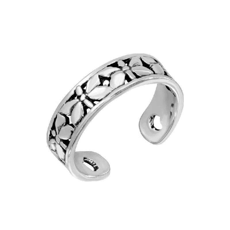 Silver 925 Butterfly Adjustable Toe Ring - TR195-A