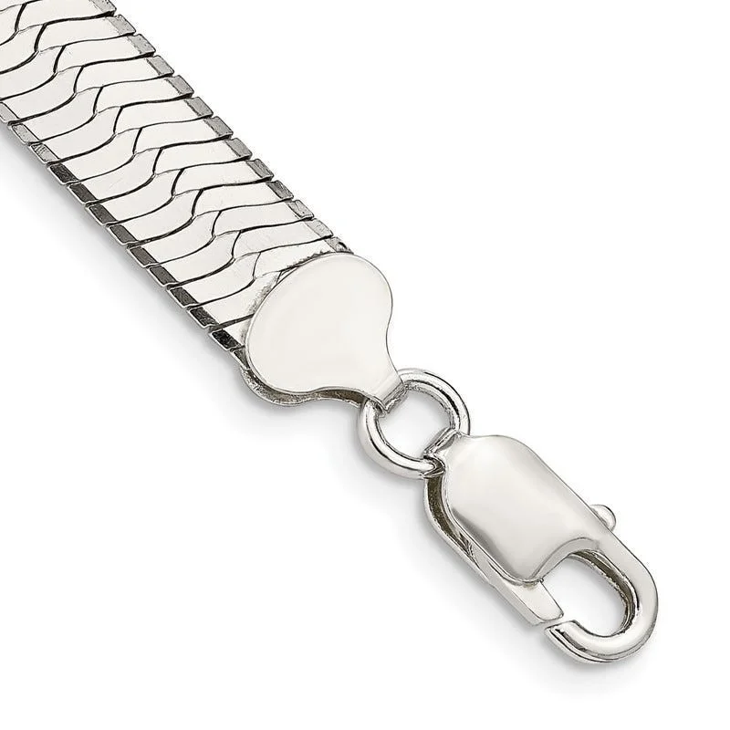 Sterling Silver 8.75mm Magic Herringbone Chain Bracelet