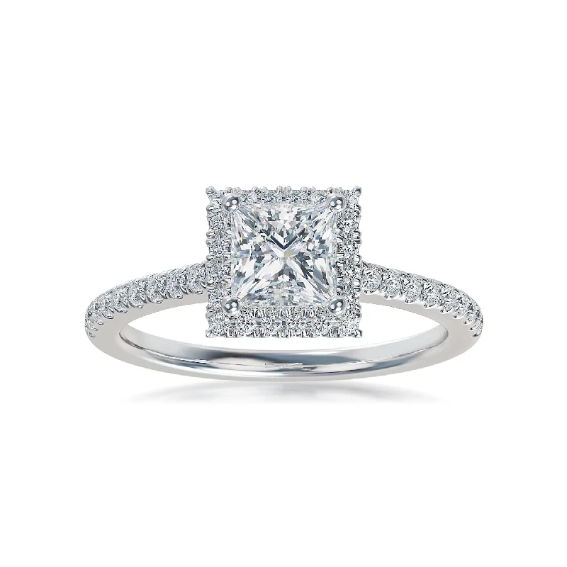 Lab Grown Diamond Halo Engagement Ring