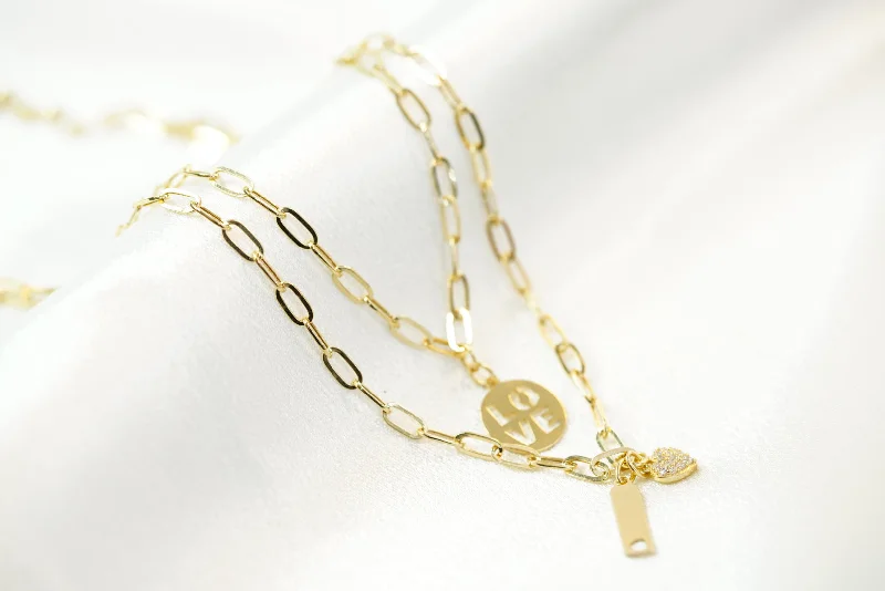 14k Love Double Necklace