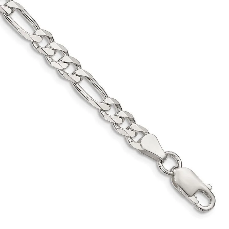 Sterling Silver 5.5mm Figaro Chain Bracelet