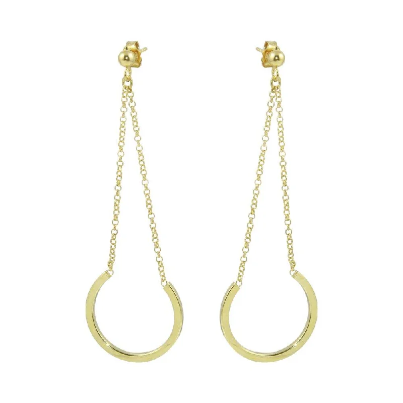 Gold Plated 925 Sterling Silver Dangling Earrings - ITE00085GP