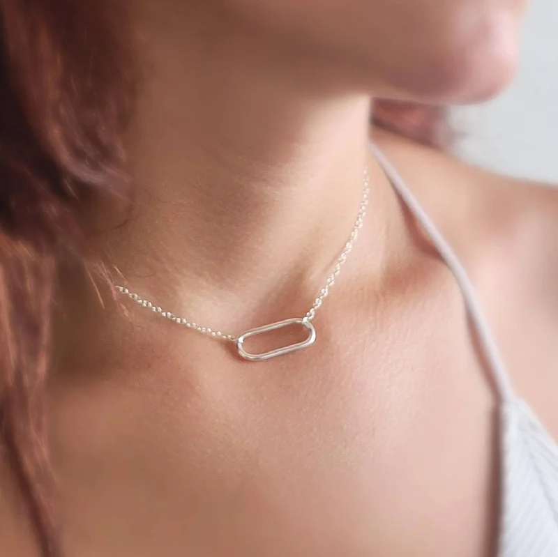 Single Paperclip Link Necklace