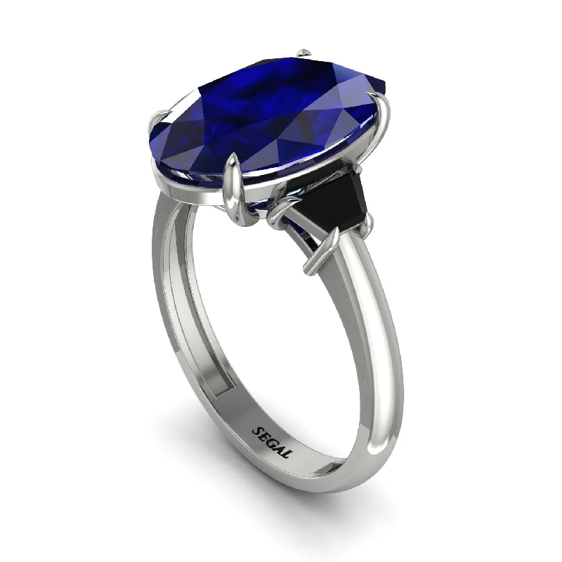 Oval-Cut Sapphire Three Stone Engagement Ring - Amari No. 45