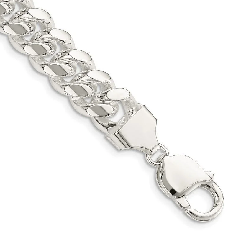 Sterling Silver 10.5mm Polished Domed Curb Chain Bracelet