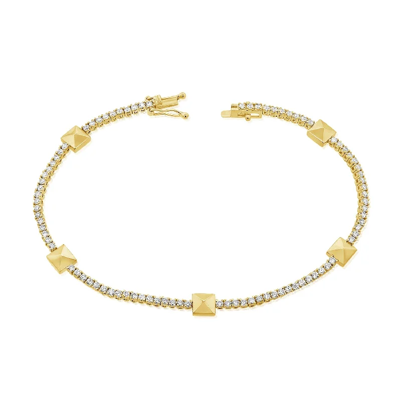 Radiant 1.60-Carat Diamond Tennis Bracelet in 14K Gold