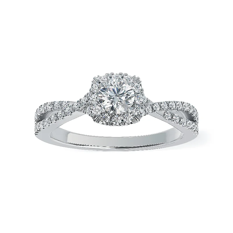 Lab Grown Diamond Halo Engagement Ring