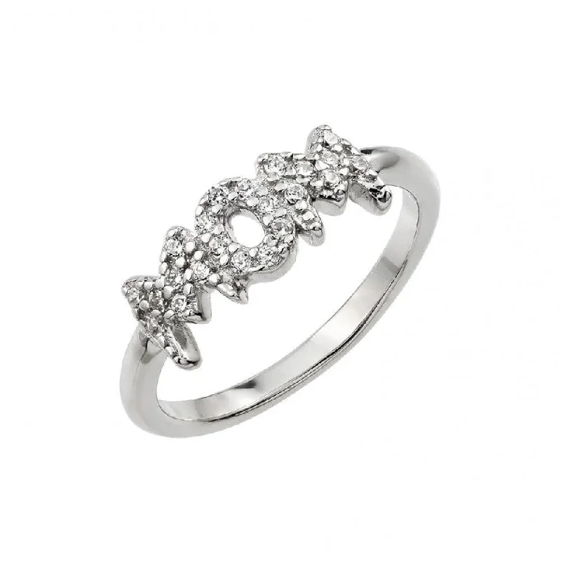 Silver 925 Rhodium Plated Mom Ring - BGR00928