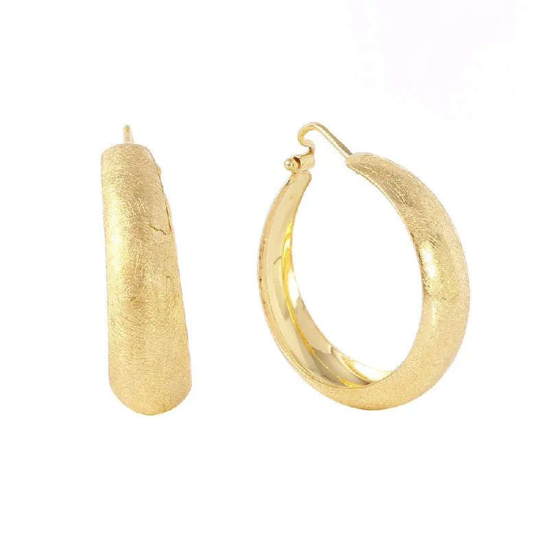 Silver 925 Gold Plated Thin Hoop Earrings - ITE00079GP