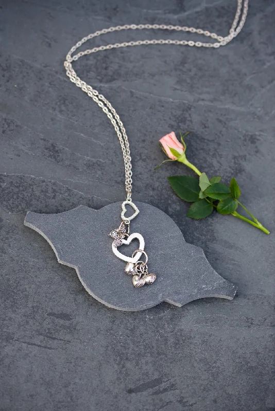 Clustered Heart Necklace