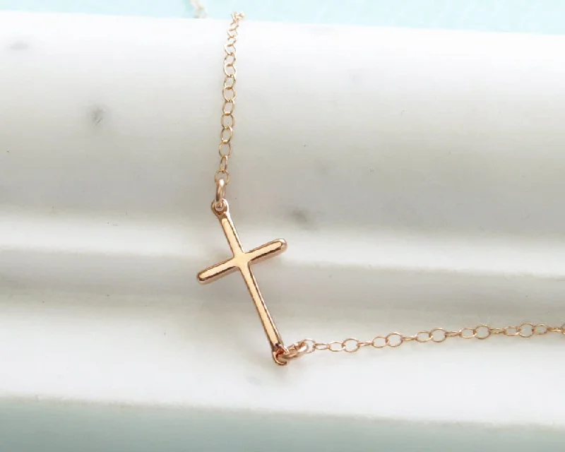 Side Cross Necklace