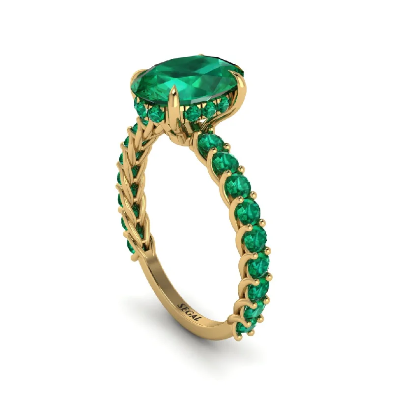 Oval-Cut Halo Emerald Timeless Elegance Engagement Ring - Kelsey No. 19