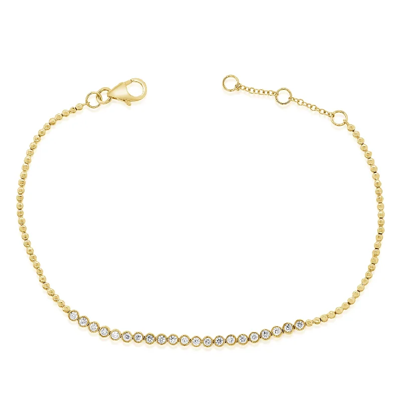 14K Gold Channel Set Fashion Bracelet with Diamonds