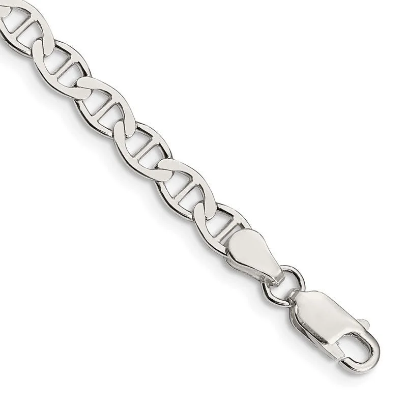 Sterling Silver 4.75mm Flat Anchor Chain Bracelet