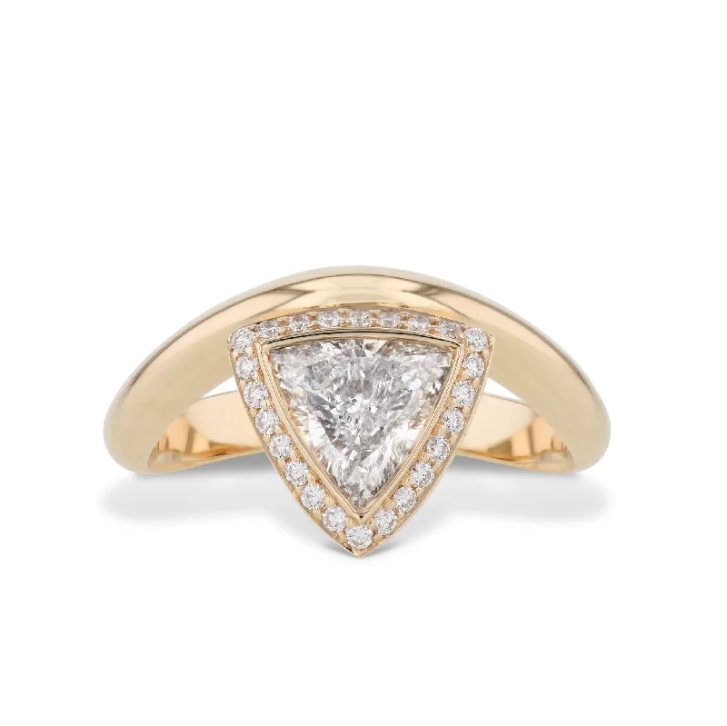 Trillion Diamond Rose Gold Engagement Ring