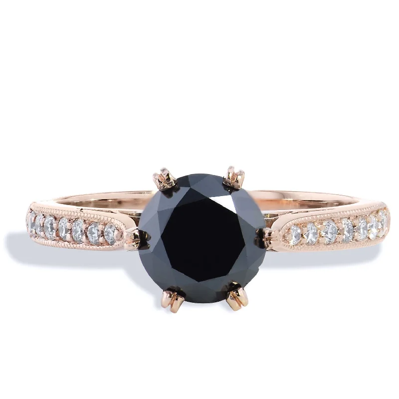 1.42 Black Diamond Engagement Ring