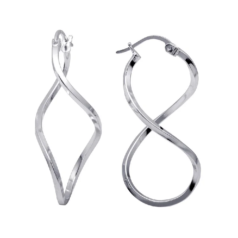 High Polished 925 Sterling Silver Infinity Hoop Earrings - HP11