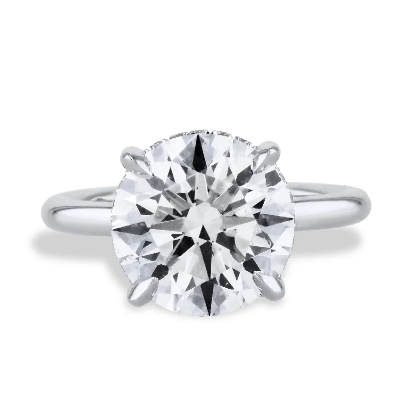 5.07 Carat Round Diamond Platinum Engagement Ring