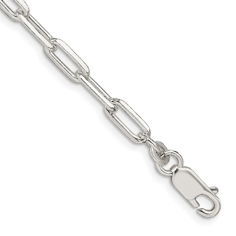 Sterling Silver 4.25mm Elongated Open Link Chain Bracelet