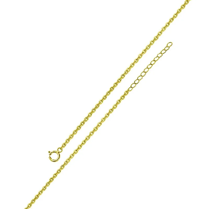 Gold Plated 925 Sterling Silver Adjustable Extension Chain 1.2mm - S025GP-SPRING