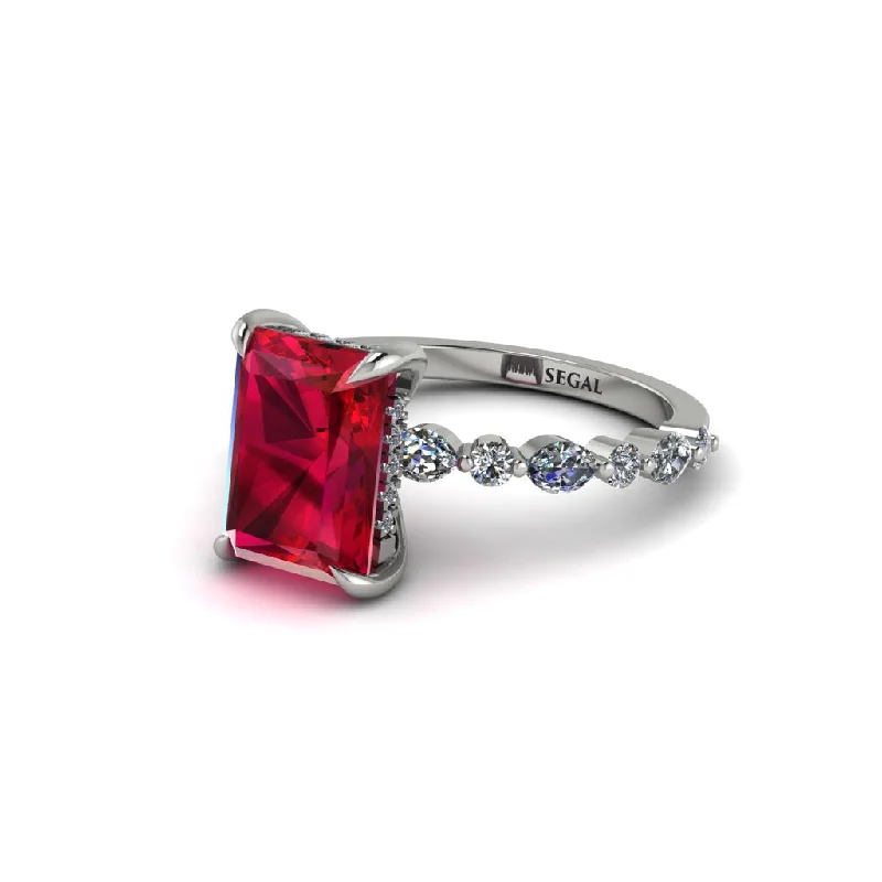 Radiant-Cut Ruby Eternal Radiance Engagement Ring - Skye No. 12