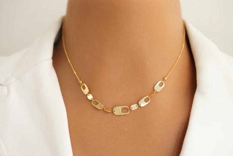 14k Ovals Necklace