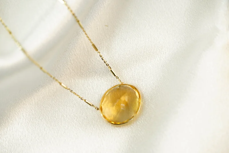 14k Yellow Crystal Necklace