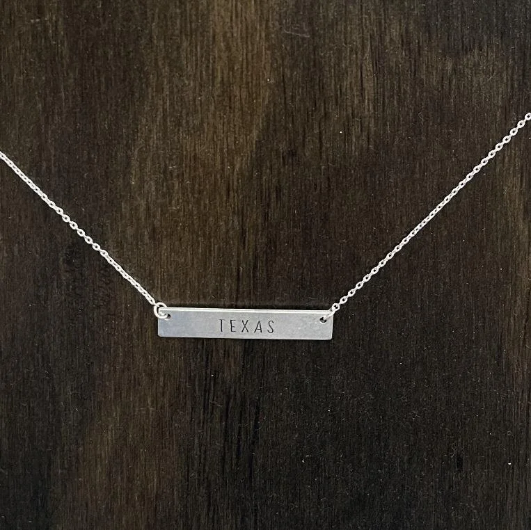 Texas Silver Bar Statement Necklace