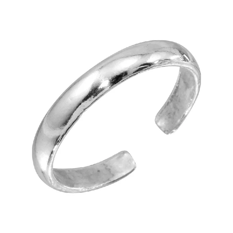 Silver 925 High Polished Plain Adjustable Toe Ring - TR119-A