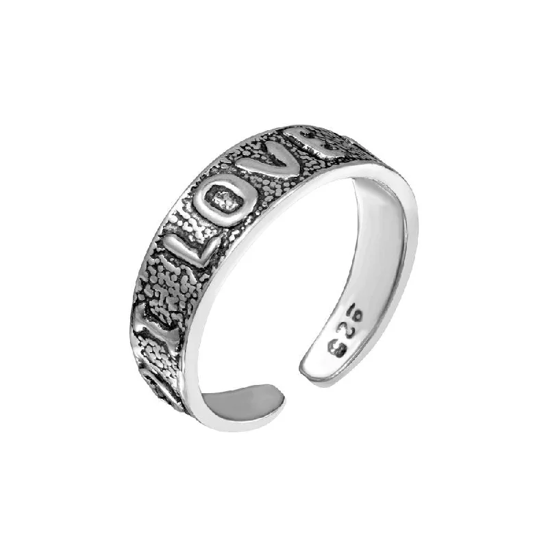 925 Sterling Silver Engraved I Love You Toe Ring - TR165-A