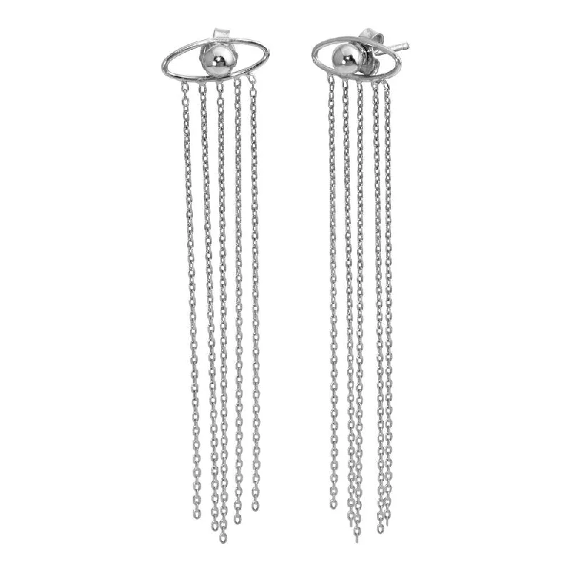 Rhodium Plated 925 Sterling Silver Crying Eyes Stud Earrings - SOE00018