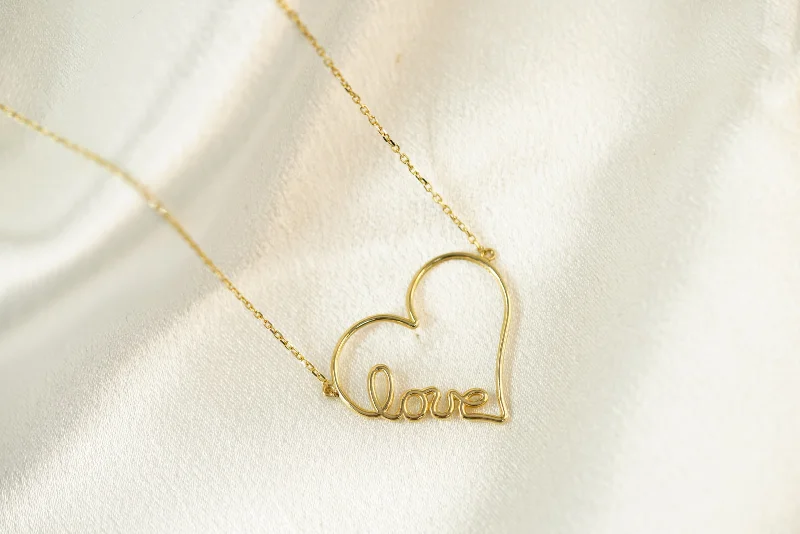 14k Love Heart Necklace