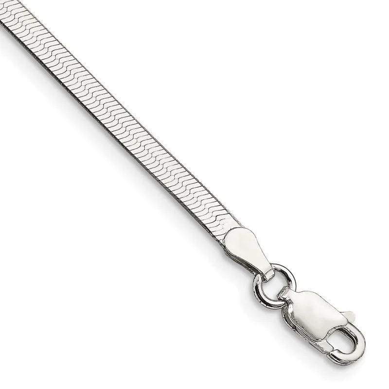 Sterling Silver 3mm Magic Herringbone Chain Bracelet