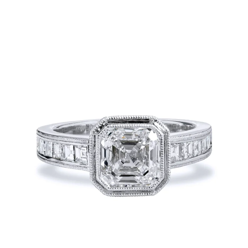 2.00ct Square Emerald Cut Diamond Engagement Ring