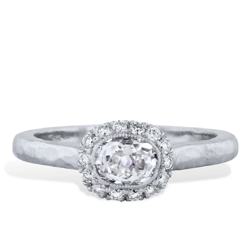 0.76 Carat Old Mine Cushion Cut Engagement Ring