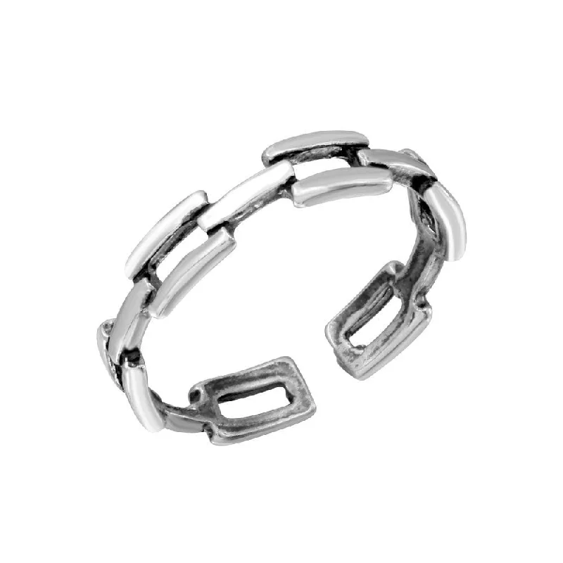 Silver 925 Chain Link Adjustable Toe Ring - TR239-A